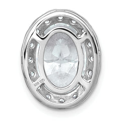 14k White Gold 4 3/4 carat Lab Grown Diamond VS+ F+ Round Complete Halo Chain Slide Pendant