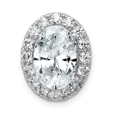 14k White Gold 4 3/4 carat Certified Lab Grown Diamond VS+ F+ Round Complete Halo Chain Slide Pendant