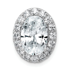 14k White Gold 4 3/4 carat Lab Grown Diamond VS+ F+ Round Complete Halo Chain Slide Pendant