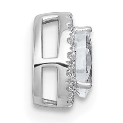 14k White Gold 1/3 carat Lab Grown Diamond VS+ F+ Pear Complete Halo Chain Slide Pendant