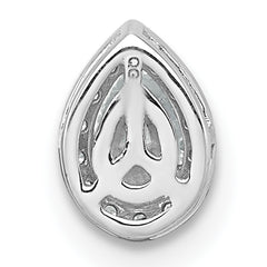 14k White Gold 1/3 carat Lab Grown Diamond VS+ F+ Pear Complete Halo Chain Slide Pendant