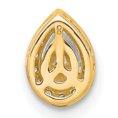 14k 1/3 carat Lab Grown Diamond VS+ F+ Pear Complete Halo Chain Slide Pendant