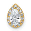 14k 1/3 carat Lab Grown Diamond VS+ F+ Pear Complete Halo Chain Slide Pendant