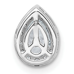 14k White Gold 5/8 carat Lab Grown Diamond VS+ F+ Pear Complete Halo Chain Slide Pendant