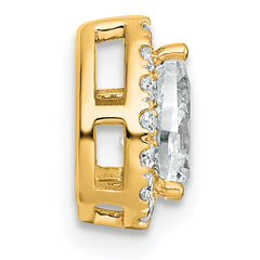 14k 5/8 carat Lab Grown Diamond VS+ F+ Pear Complete Halo Chain Slide Pendant