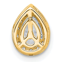 14k 5/8 carat Lab Grown Diamond VS+ F+ Pear Complete Halo Chain Slide Pendant