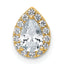 14k 5/8 carat Lab Grown Diamond VS+ F+ Pear Complete Halo Chain Slide Pendant