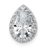 14k White Gold 1 1/5 carat Certified Lab Grown Diamond VS+ F+ Pear Complete Halo Chain Slide Pendant