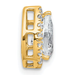 14k 1 1/5 carat Certified Lab Grown Diamond VS+ F+ Pear Complete Halo Chain Slide Pendant