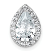 14k White Gold 1 3/4 carat Certified Lab Grown Diamond VS+ F+ Pear Complete Halo Chain Slide Pendant