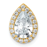 14k 1 3/4 carat Certified Lab Grown Diamond VS+ F+ Pear Complete Halo Chain Slide Pendant