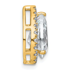 14k 2 3/4 carat Lab Grown Diamond VS+ F+ Pear Complete Halo Chain Slide Pendant