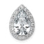 14k White Gold 3 3/8 carat Lab Grown Diamond VS+ F+ Pear Complete Halo Chain Slide Pendant