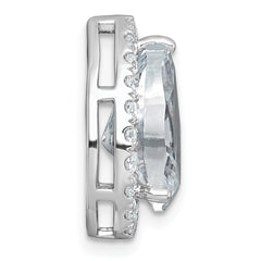 14k White Gold 4 1/2 carat Certified Lab Grown Diamond VS+ F+ Pear Complete Halo Chain Slide Pendant