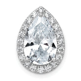 14k White Gold 4 1/2 carat Certified Lab Grown Diamond VS+ F+ Pear Complete Halo Chain Slide Pendant