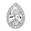14k White Gold 4 1/2 carat Lab Grown Diamond VS+ F+ Pear Complete Halo Chain Slide Pendant