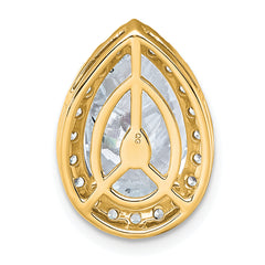 14k 4 1/2 carat Certified Lab Grown Diamond VS+ F+ Pear Complete Halo Chain Slide Pendant