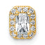 14k 1/3 carat Lab Grown Diamond VS+ F+ Emerald Complete Halo Chain Slide Pendant