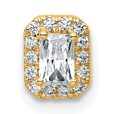 14k 1/3 carat Lab Grown Diamond VS+ F+ Emerald Complete Halo Chain Slide Pendant