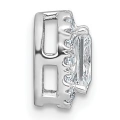 14k White Gold 5/8 carat Lab Grown Diamond VS+ F+ Emerald Complete Halo Chain Slide Pendant