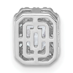 14k White Gold 5/8 carat Lab Grown Diamond VS+ F+ Emerald Complete Halo Chain Slide Pendant