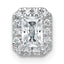 14k White Gold 5/8 carat Lab Grown Diamond VS+ F+ Emerald Complete Halo Chain Slide Pendant