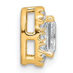 14k 5/8 carat Lab Grown Diamond VS+ F+ Emerald Complete Halo Chain Slide Pendant