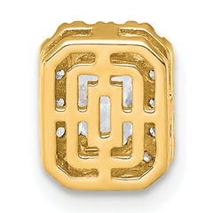 14k 5/8 carat Lab Grown Diamond VS+ F+ Emerald Complete Halo Chain Slide Pendant