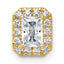 14k 5/8 carat Lab Grown Diamond VS+ F+ Emerald Complete Halo Chain Slide Pendant