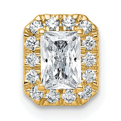 14k 5/8 carat Lab Grown Diamond VS+ F+ Emerald Complete Halo Chain Slide Pendant