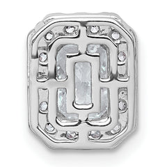 14k White Gold 1 1/3 carat Lab Grown Diamond VS+ F+ Emerald Complete Halo Chain Slide Pendant