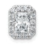 14k White Gold 1 1/3 carat Certified Lab Grown Diamond VS+ F+ Emerald Complete Halo Chain Slide Pendant