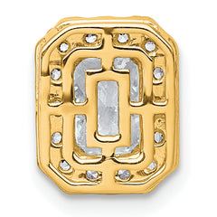 14k 1 1/3 carat Certified Lab Grown Diamond VS+ F+ Emerald Complete Halo Chain Slide Pendant