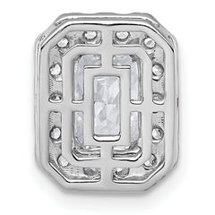 14k White Gold 2 carat Certified Lab Grown Diamond VS+ F+ Emerald Complete Halo Chain Slide Pendant