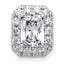 14k White Gold 2 carat Certified Lab Grown Diamond VS+ F+ Emerald Complete Halo Chain Slide Pendant