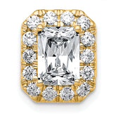 14k 2 carat Certified Lab Grown Diamond VS+ F+ Emerald Complete Halo Chain Slide Pendant