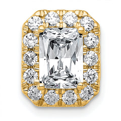 14k 2 carat Certified Lab Grown Diamond VS+ F+ Emerald Complete Halo Chain Slide Pendant