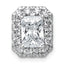 14k White Gold 2 7/8 carat Lab Grown Diamond VS+ F+ Emerald Complete Halo Chain Slide Pendant