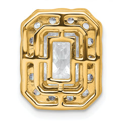 14k 2 7/8 carat Certified Lab Grown Diamond VS+ F+ Emerald Complete Halo Chain Slide Pendant