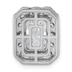 14k White Gold 3 1/2 carat Lab Grown Diamond VS+ F+ Emerald Complete Halo Chain Slide Pendant