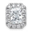 14k White Gold 3 1/2 carat Certified Lab Grown Diamond VS+ F+ Emerald Complete Halo Chain Slide Pendant