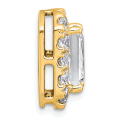 14k 3 1/2 carat Certified Lab Grown Diamond VS+ F+ Emerald Complete Halo Chain Slide Pendant