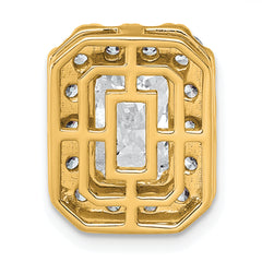 14k 3 1/2 carat Lab Grown Diamond VS+ F+ Emerald Complete Halo Chain Slide Pendant