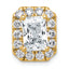 14k 3 1/2 carat Certified Lab Grown Diamond VS+ F+ Emerald Complete Halo Chain Slide Pendant