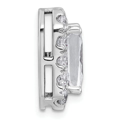 14k White Gold 4 1/3 carat Lab Grown Diamond VS+ F+ Emerald Complete Halo Chain Slide Pendant