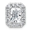 14k White Gold 4 1/3 carat Lab Grown Diamond VS+ F+ Emerald Complete Halo Chain Slide Pendant