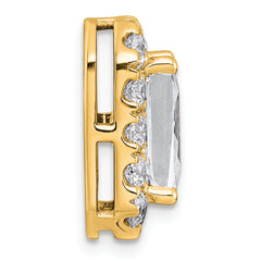 14k 4 1/3 carat Lab Grown Diamond VS+ F+ Emerald Complete Halo Chain Slide Pendant