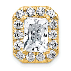 14k 4 1/3 carat Certified Lab Grown Diamond VS+ F+ Emerald Complete Halo Chain Slide Pendant