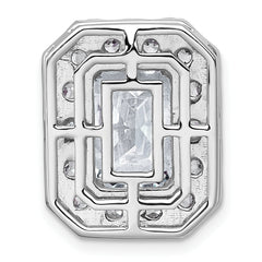 14k White Gold 5 1/2 carat Certified Lab Grown Diamond VS+ F+ Emerald Complete Halo Chain Slide Pendant