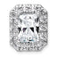 14k White Gold 5 1/2 carat Lab Grown Diamond VS+ F+ Emerald Complete Halo Chain Slide Pendant